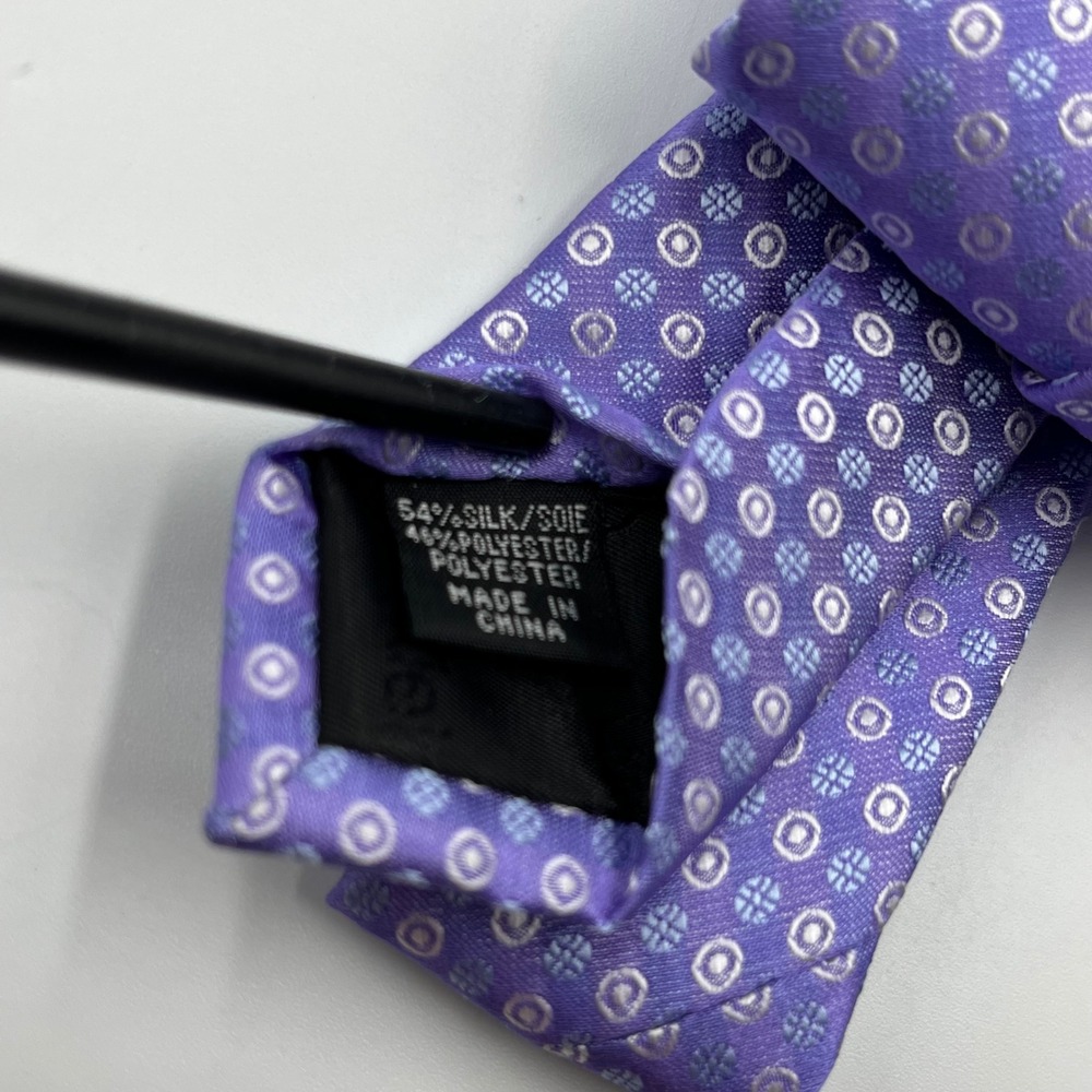 Calvin Klein Mens Purple Geometric Silk Blend Necktie K7981217500 NEW - Picture 7 of 11